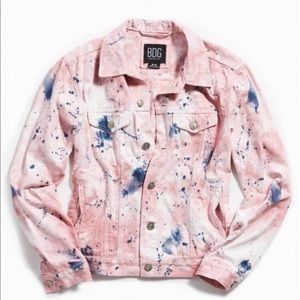 BDG Pink and Blue Tie-Dye Jean Jacket